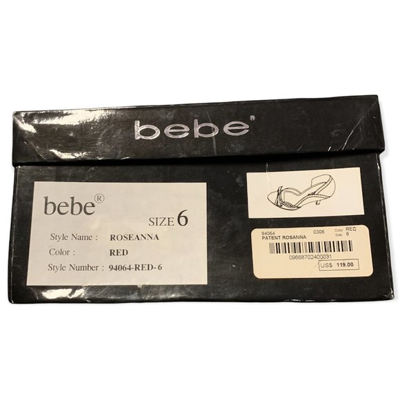 BEBE | Red Roseanna 94064-RED-6 Kitten Heel w/ Bow | 6 - Picture 12 of 13